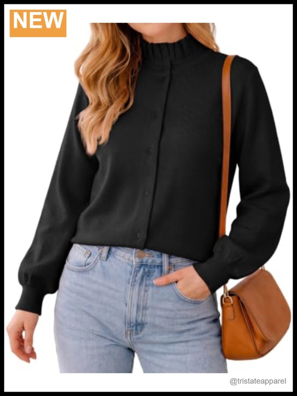 Women's Open Front Cardigan Sweater Knit Long Sleeve Button